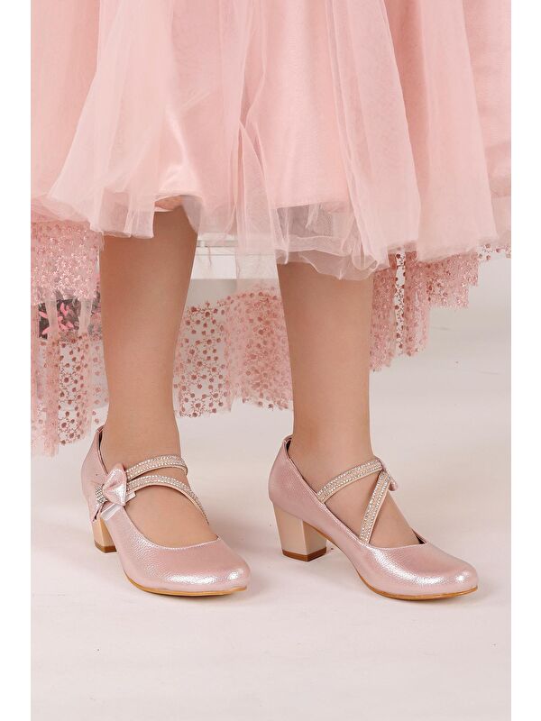 Aisha Vakko Günlük Kız Çocuk 4 Cm Topuklu Abiye Ayakkabı - Görsel 3