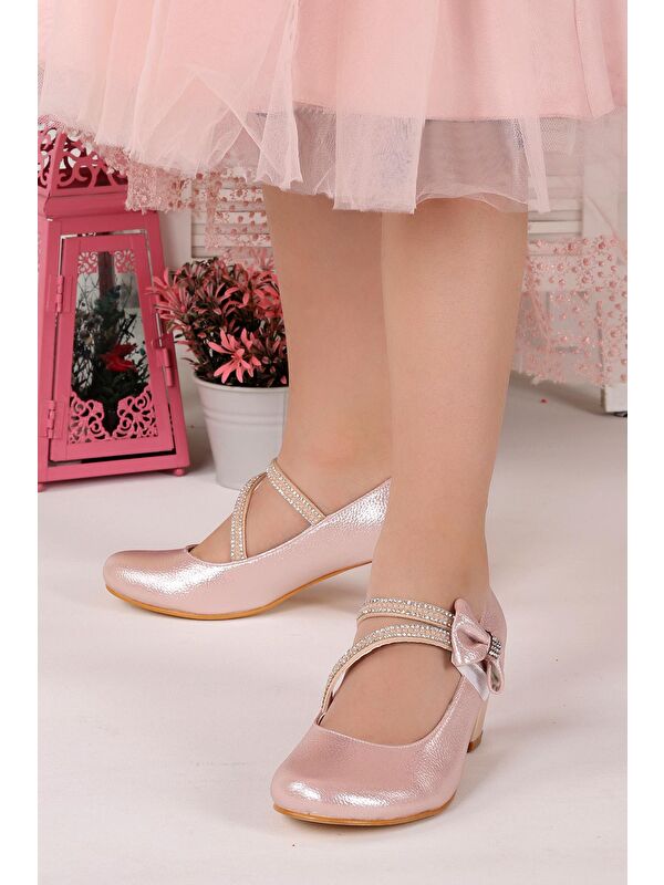 Aisha Vakko Günlük Kız Çocuk 4 Cm Topuklu Abiye Ayakkabı - Görsel 5