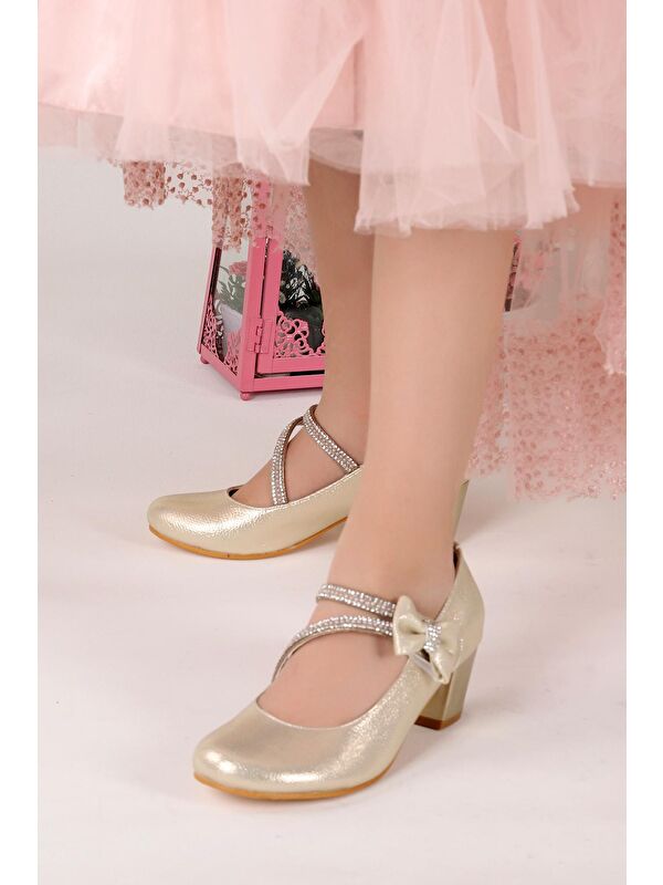 Aisha Vakko Günlük Kız Çocuk 4 Cm Topuklu Abiye Ayakkabı - Görsel 5