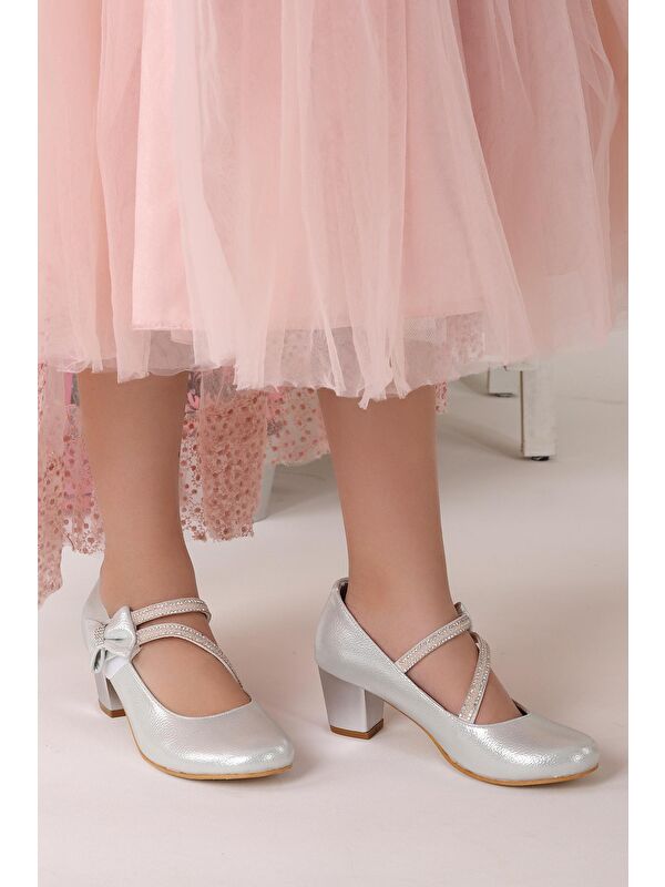 Aisha Vakko Günlük Kız Çocuk 4 Cm Topuklu Abiye Ayakkabı - Görsel 3