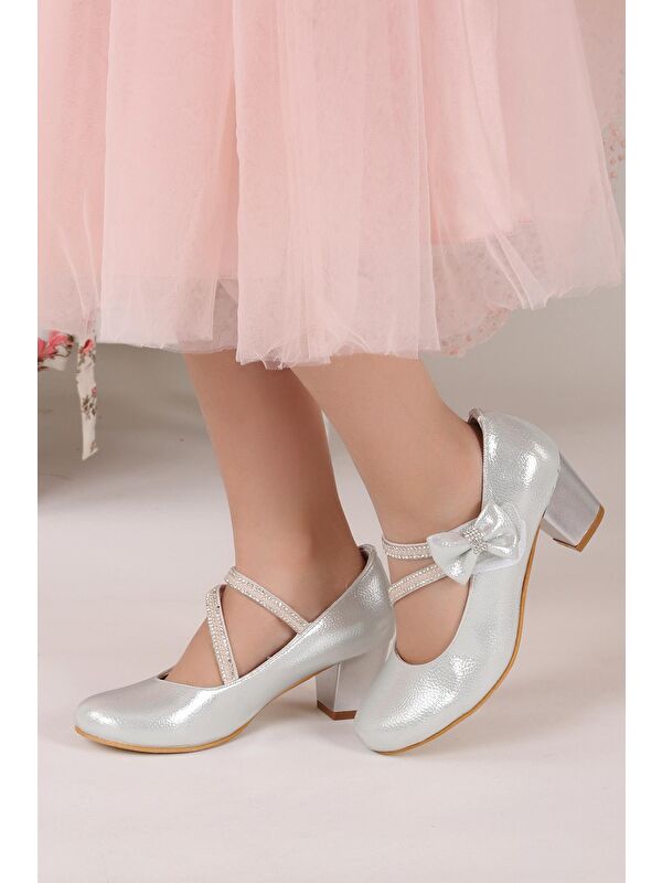Aisha Vakko Günlük Kız Çocuk 4 Cm Topuklu Abiye Ayakkabı - Görsel 4