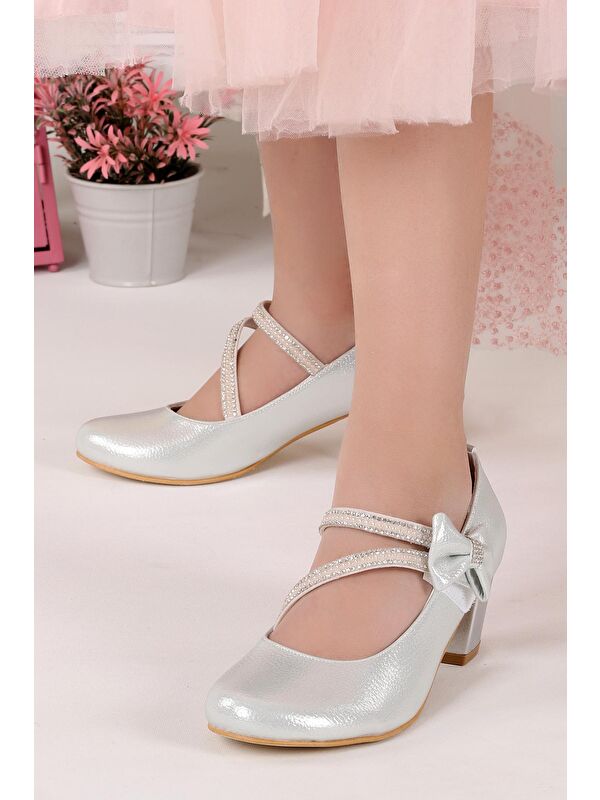 Aisha Vakko Günlük Kız Çocuk 4 Cm Topuklu Abiye Ayakkabı - Görsel 5