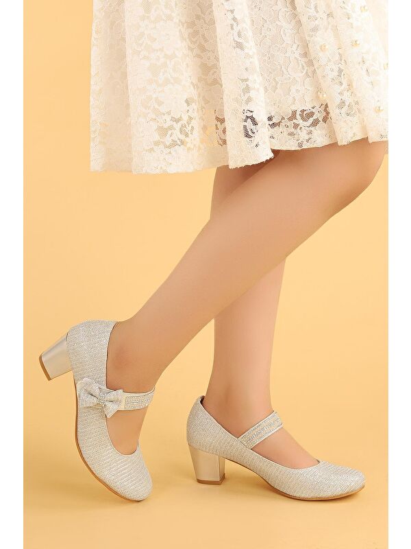 Cameli Çupra Günlük Kız Çocuk 4 Cm Topuklu Abiye Ayakkabı - Görsel 4