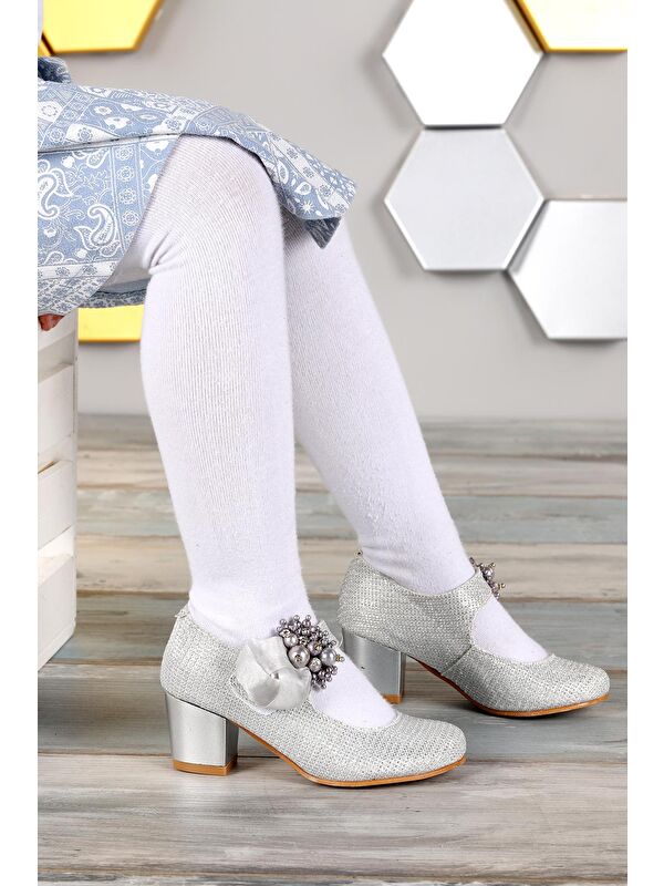 Angelina Çupra Günlük Kız Çocuk 4 Cm Topuklu Abiye Ayakkabı - Görsel 4