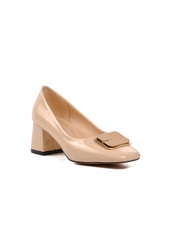 312053 Nude Rugan Kadın Topuklu Ayakkabı - Görsel 4