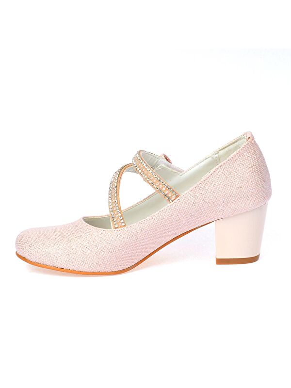 Aisha Kum Simli Günlük Kız Çocuk 4 Cm Topuklu Abiye Ayakkabı - Görsel 4