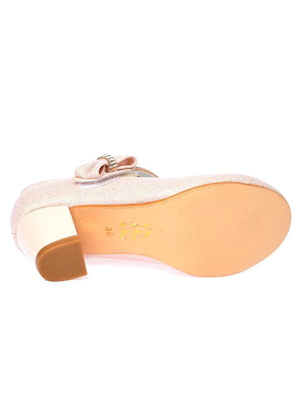 Aisha Kum Simli Günlük Kız Çocuk 4 Cm Topuklu Abiye Ayakkabı - Görsel 5