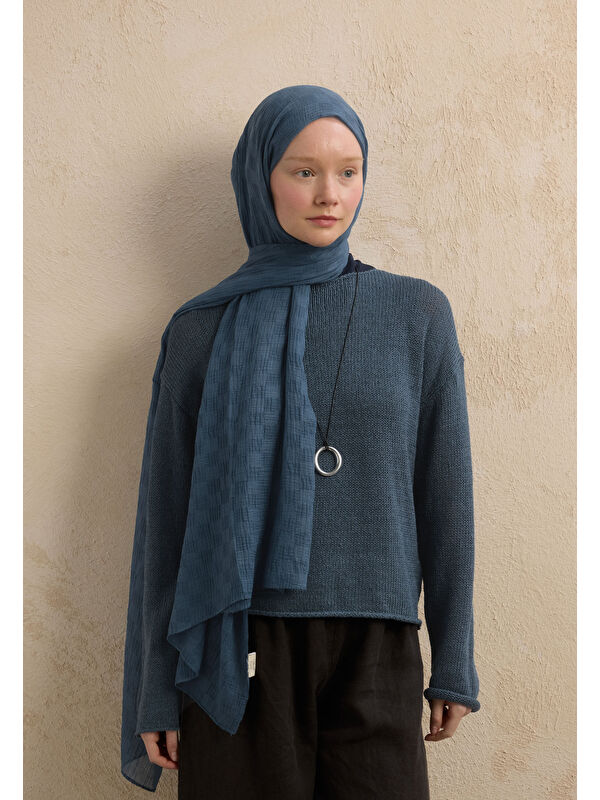 Fresh Scarfs Modal Damalı Şal İndigo