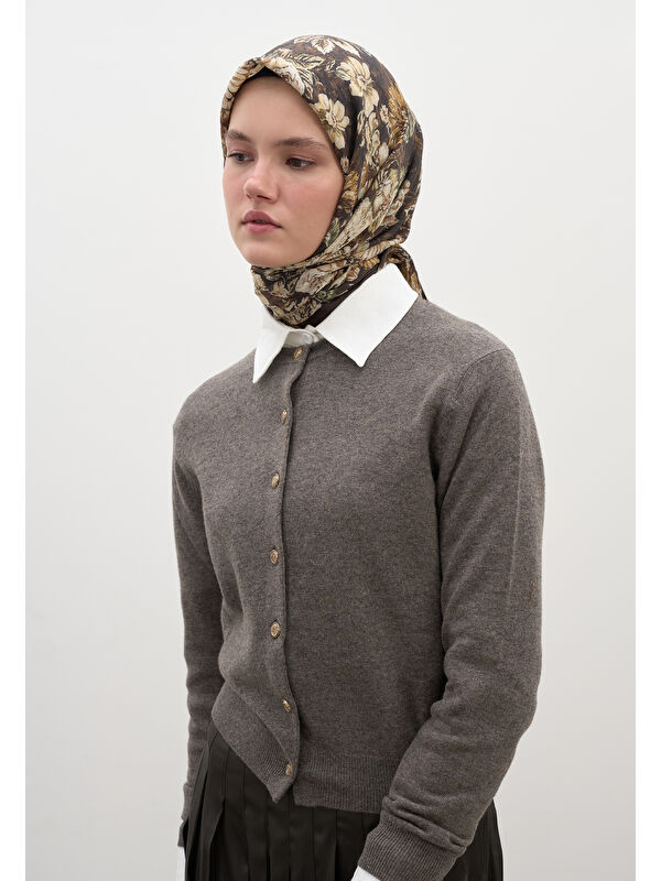 Fresh Scarfs Judıth Desen Pamuklu Viskon Eşarp Kahve