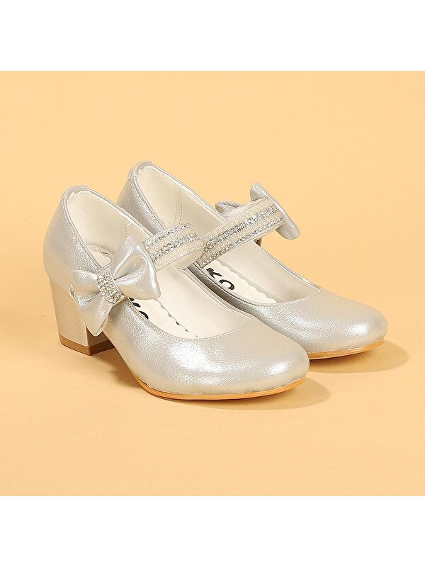 Cameli Vakko Günlük Kız Çocuk 4 Cm Topuklu Abiye Ayakkabı - Görsel 4
