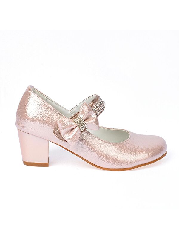 Cameli Vakko Günlük Kız Çocuk 4 Cm Topuklu Abiye Ayakkabı - Görsel 3