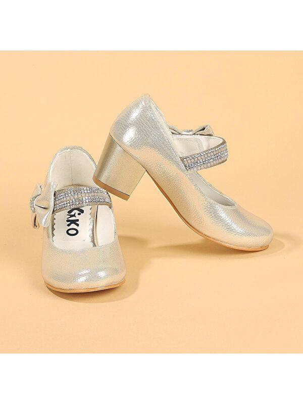 Cameli Vakko Günlük Kız Çocuk 4 Cm Topuklu Abiye Ayakkabı - Görsel 3