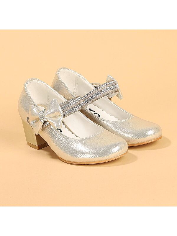 Cameli Vakko Günlük Kız Çocuk 4 Cm Topuklu Abiye Ayakkabı - Görsel 4