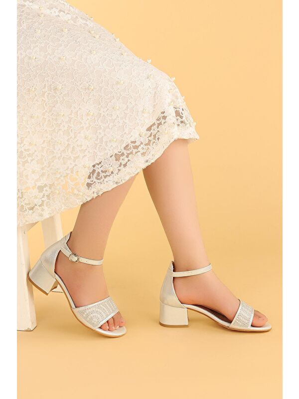 765 Vakko Günlük Kız Çocuk 3 Cm Topuklu Sandalet Ayakkabı - Görsel 3