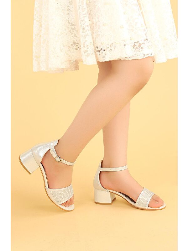 765 Vakko Günlük Kız Çocuk 3 Cm Topuklu Sandalet Ayakkabı - Görsel 4