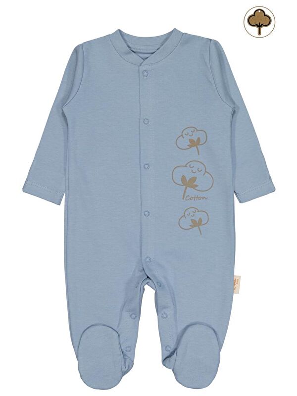 Civil Baby Organik Pamuklu Yenidogan 0-3 Ay Tulum - Mavi 0-1 Ay