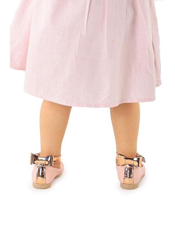 Cırtlı Kız Çocuk Fiyonklu Babet Ayakkabı Ege 205 Cilt Bilekten Bağlamalı - Görsel 5