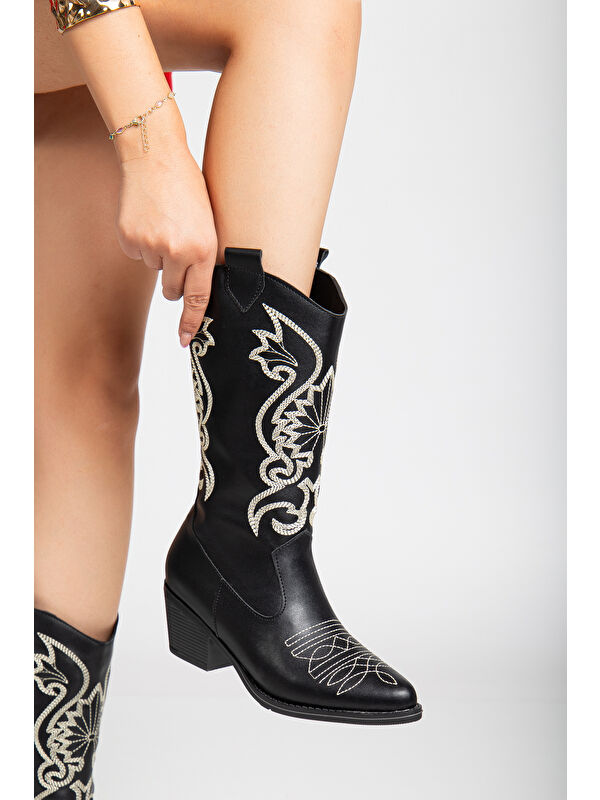 Kovboy Soğuk Geçirmez Kışlık Kadın Çizme - Görsel 3