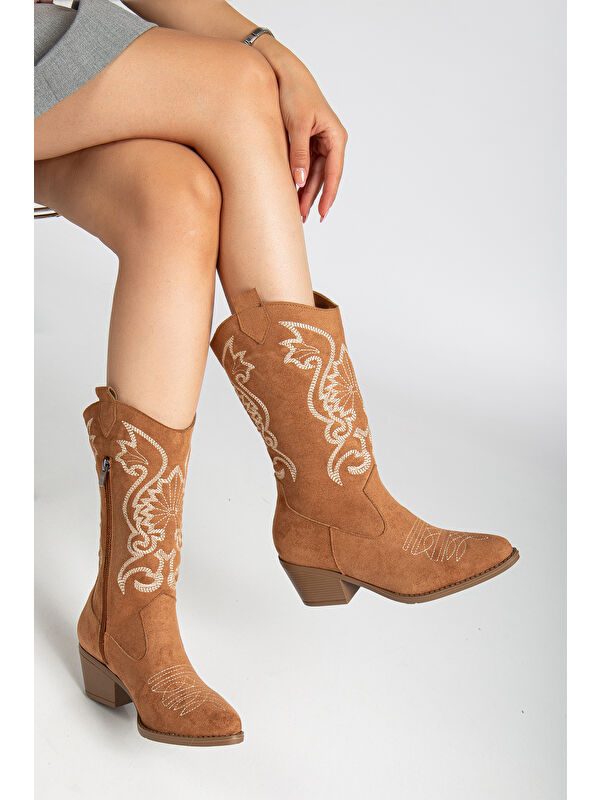 Kovboy Soğuk Geçirmez Kışlık Kadın Çizme - Görsel 4