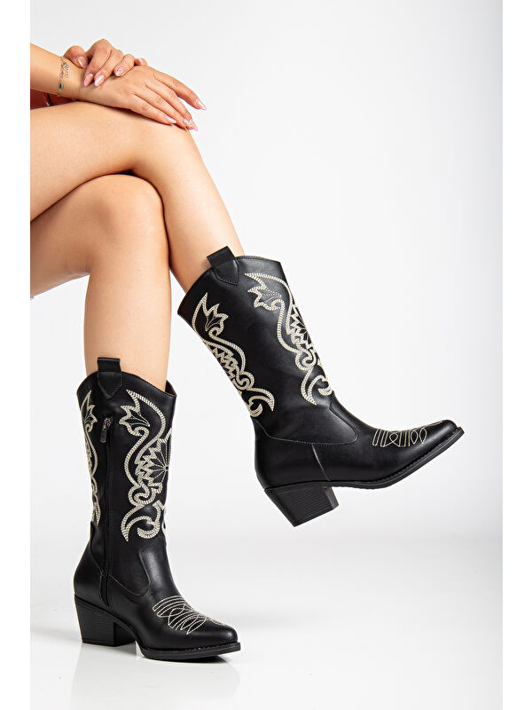 Kovboy Soğuk Geçirmez Kışlık Kadın Çizme - Görsel 4