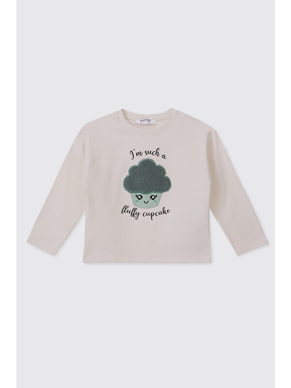Panço Kız Bebek Ekru Sweatshirt