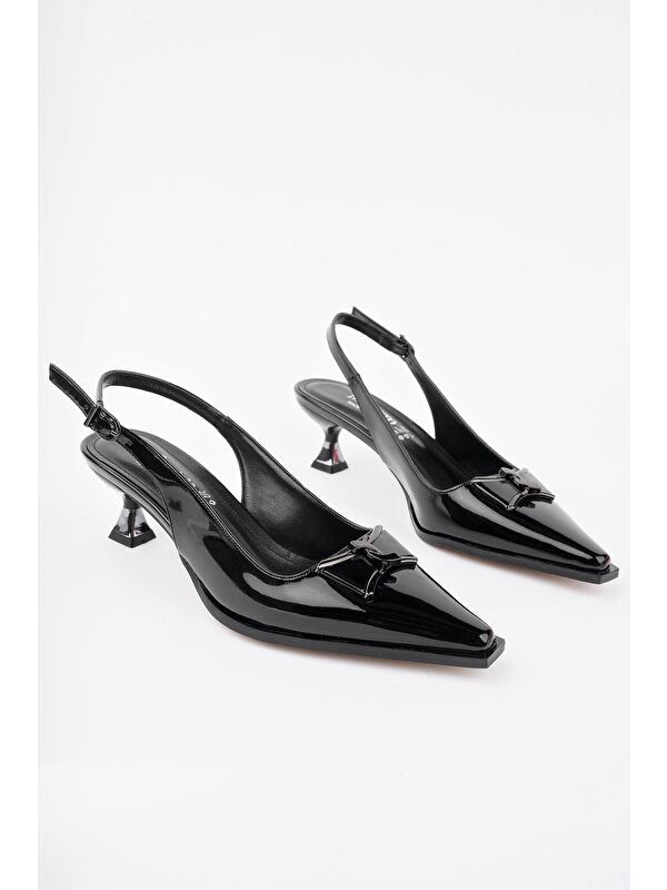 FOREST Arkası Açık Toka Detaylı Günlük Klasik Topuklu Kadın Stiletto Ayakkabı - Görsel 3