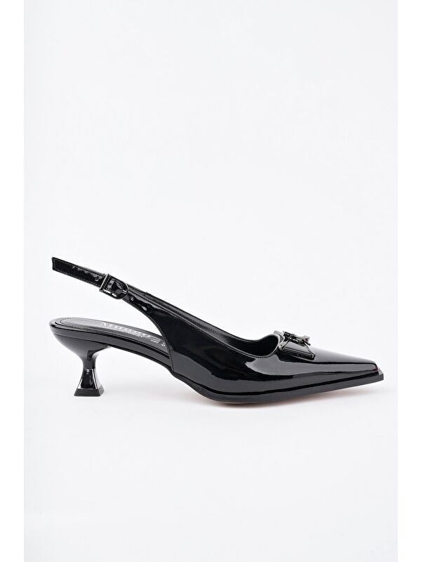 FOREST Arkası Açık Toka Detaylı Günlük Klasik Topuklu Kadın Stiletto Ayakkabı - Görsel 4