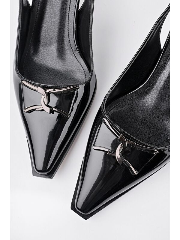 FOREST Arkası Açık Toka Detaylı Günlük Klasik Topuklu Kadın Stiletto Ayakkabı - Görsel 6