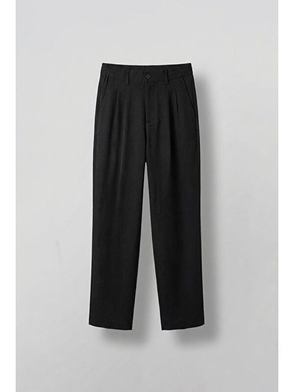 Abluka Online Erkek Baggy Fit Beli Lastikli Pantolon Siyah