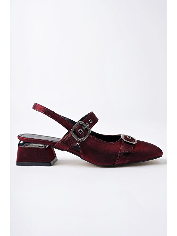 GİGİ Arkası Açık Küt Burun Çift Kemerli Kadın Günlük Klasik Kısa Topuklu Ayakkabı - Görsel 3