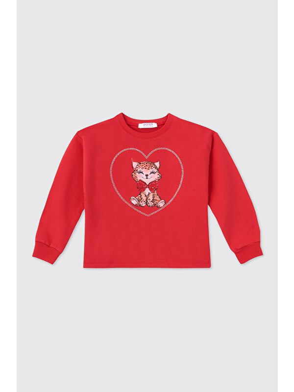 Panço Kız Bebek Kırmızı Sweatshirt