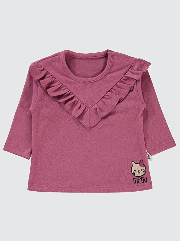 Civil Baby Kedi Nakışlı 6-18 Ay Sweatshirt - Pembe 18-24 Ay