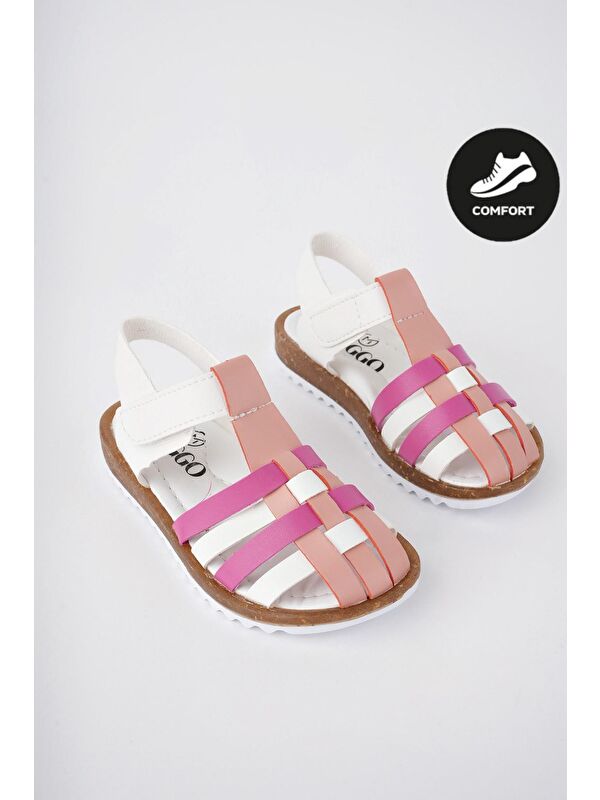 Rapun Günlük Ortopedik Hafif Taban Cırtlı Kız Çocuk Sandalet - Görsel 2