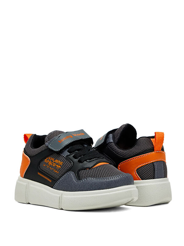 Çocuk Unisex Füme Portakal Rahat Kalıp Cırtlı Ayakkabı - Görsel 3