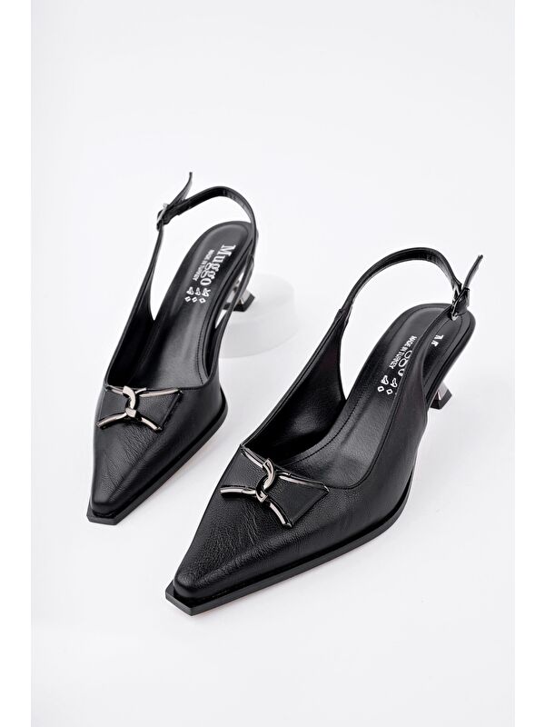 FOREST Arkası Açık Toka Detaylı Günlük Klasik Topuklu Kadın Stiletto Ayakkabı - Görsel 2