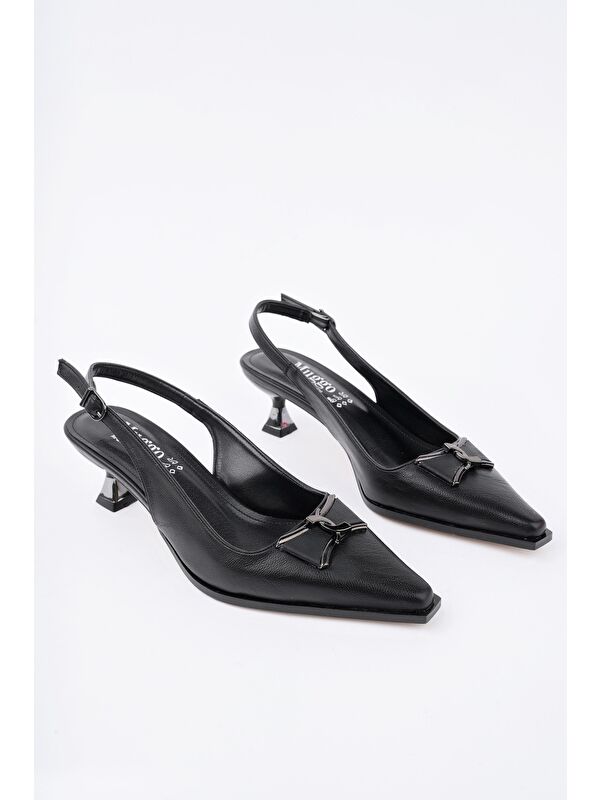 FOREST Arkası Açık Toka Detaylı Günlük Klasik Topuklu Kadın Stiletto Ayakkabı - Görsel 3