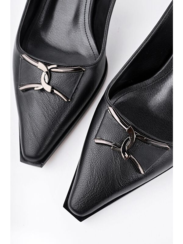 FOREST Arkası Açık Toka Detaylı Günlük Klasik Topuklu Kadın Stiletto Ayakkabı - Görsel 6