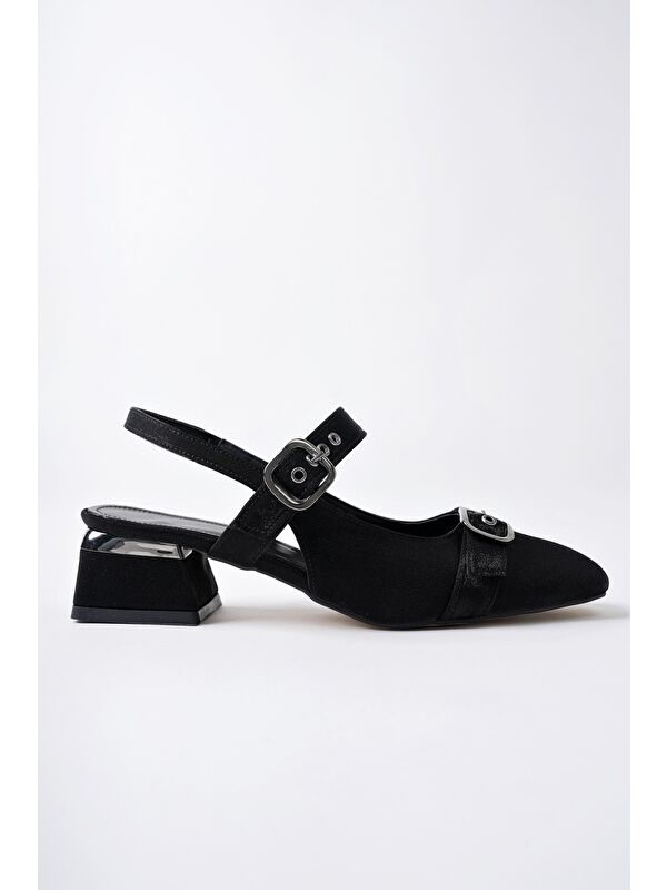 GİGİ Arkası Açık Küt Burun Çift Kemerli Kadın Günlük Klasik Kısa Topuklu Ayakkabı - Görsel 2