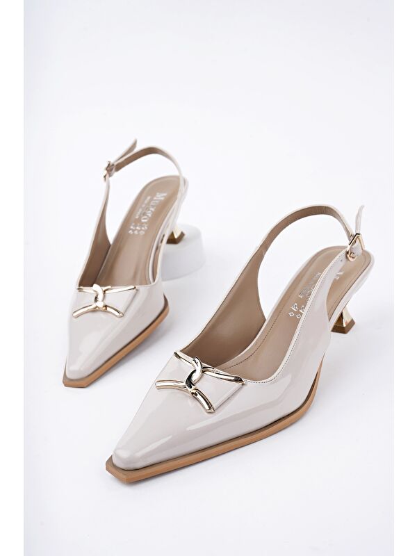 FOREST Arkası Açık Toka Detaylı Günlük Klasik Topuklu Kadın Stiletto Ayakkabı - Görsel 2