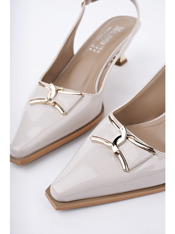 FOREST Arkası Açık Toka Detaylı Günlük Klasik Topuklu Kadın Stiletto Ayakkabı - Görsel 3