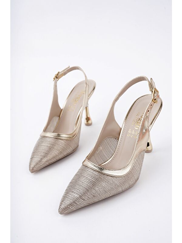 ARYNA Sivri Burun Arkası Açık Günlük Klasik Kadın Topuklu Ayakkabı - Görsel 3