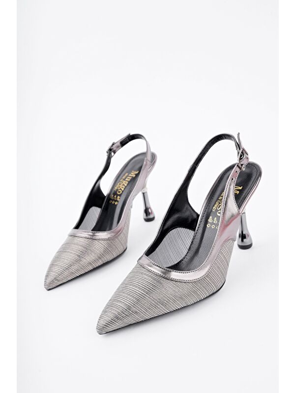 ARYNA Sivri Burun Arkası Açık Günlük Klasik Kadın Topuklu Ayakkabı - Görsel 4