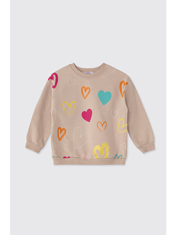 Panço Kız Bebek Bej Sweatshirt