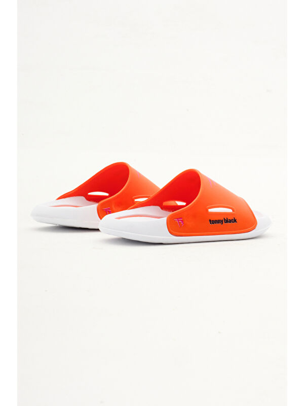 Çocuk Unisex Oranj Poli Taban Logolu Terlik - Görsel 6