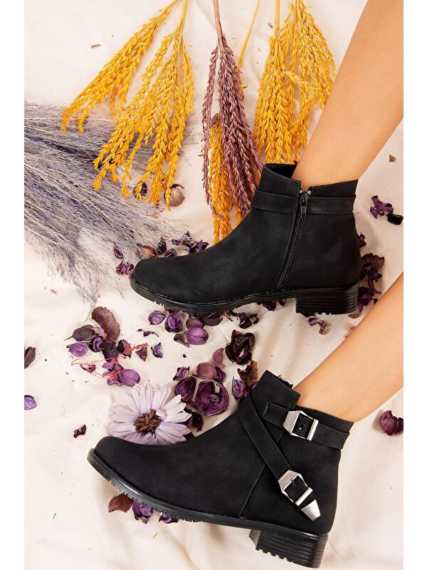 Siyah Baskı Kadın Bot A726193409 - Görsel 3