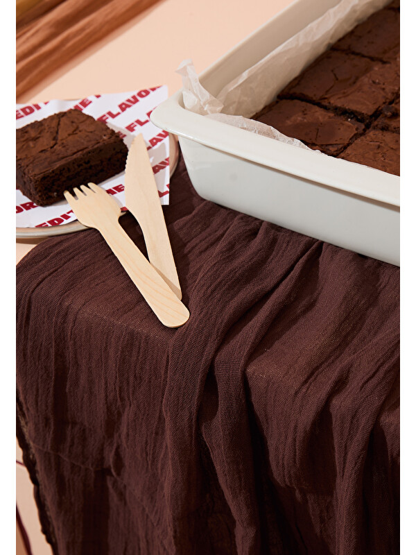 Fresh Scarfs Pamuklu Keten Şal Brownie