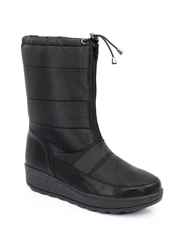 Yuvarlak Burun Ön Fermuarlı Kadın Kar Botu 52416 - Görsel 6