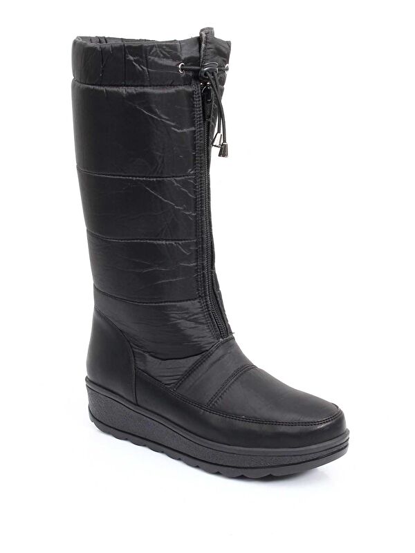 Yuvarlak Burun Ön Fermuarlı Kadın Kar Botu 46576 - Görsel 6