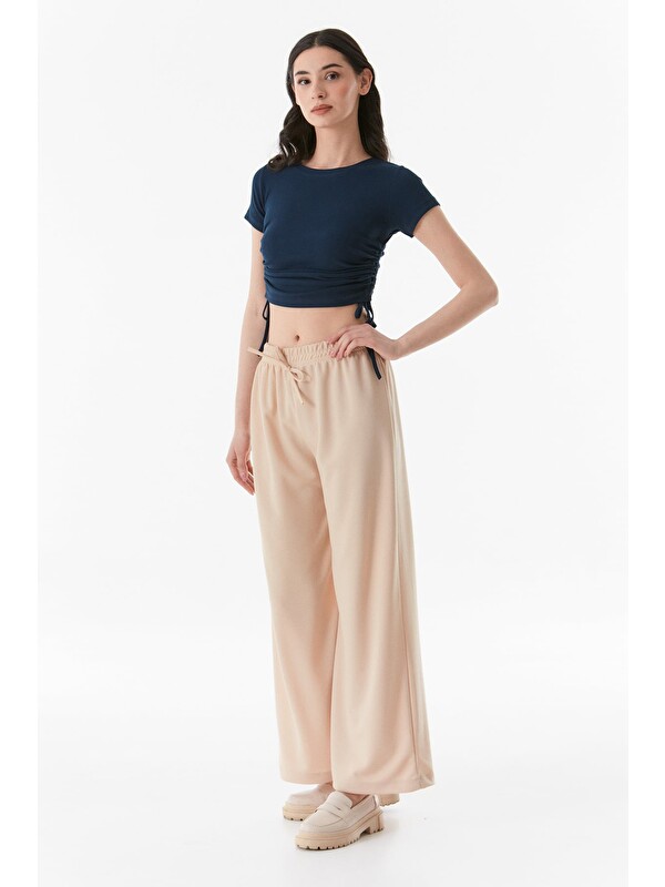 Fullamoda Beli Lastikli Wide Leg Pantolon