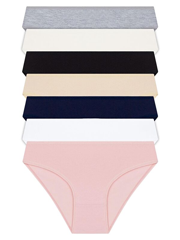 Cottonhill Basic Pamuklu Kadın Bikini Külot 7'Li Paket